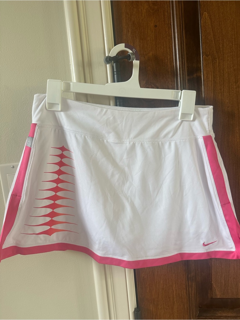 Nike White and Pink Performance Tennis Skort